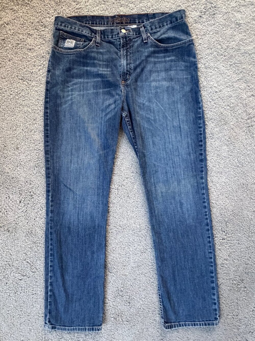 Cinch Silver Label Straight Leg Jeans 38x32 Dark Stone Wash Cotton- VERY Good UC